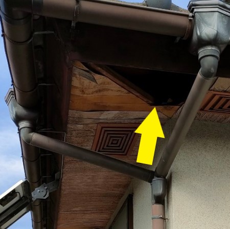 軒天　台風被害　穴あき